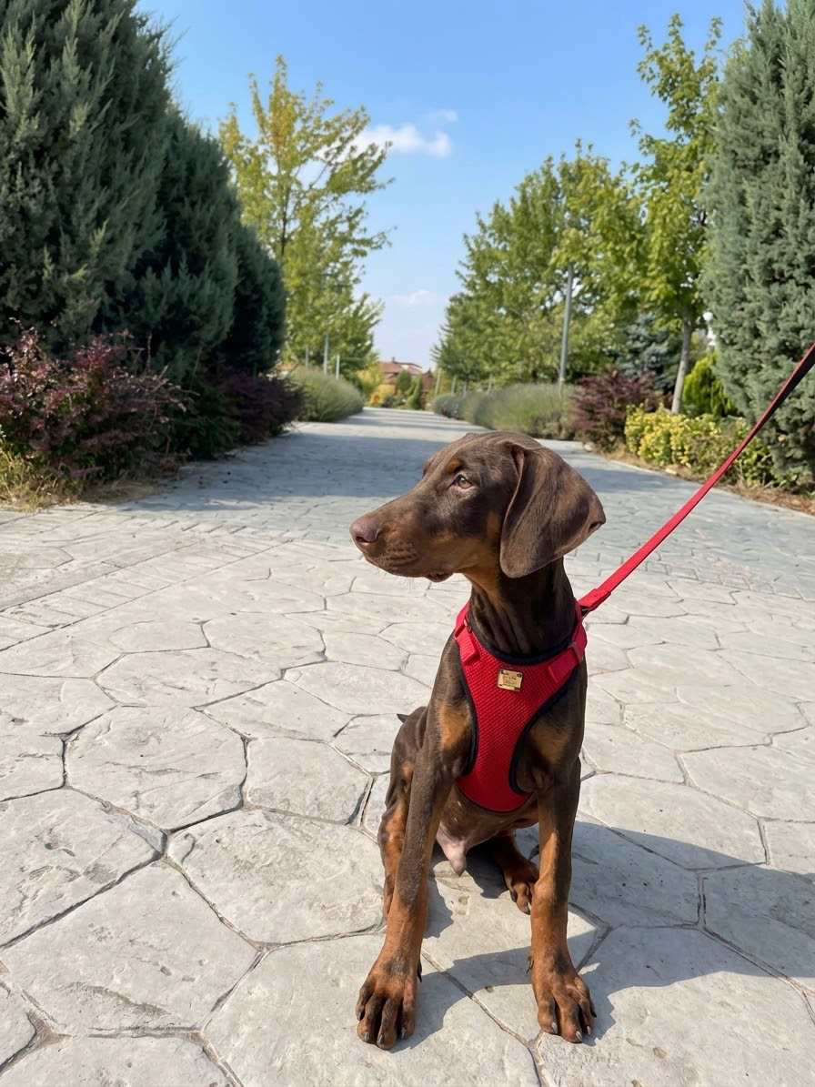 3 aylık safkan kızıl erkek doberman